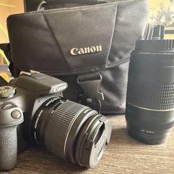 Canon Rebel T7 DSLR Bundle + 2 Lenses + Bag