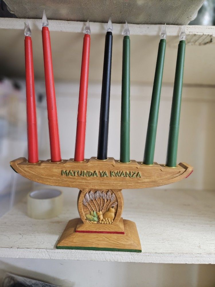 Kwanzaa Candle Holder Battery Operated Candles