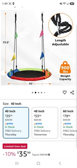 Saucer tree swing