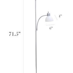 Simple Designs LF2000-SLV Mother-Daughter Floor Lamp with Reading Light, Silver