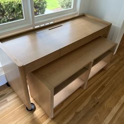 Article White Oak Torme Desk & Bookshelf