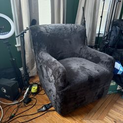 Teddy Espresso Fur Swivel Chair 