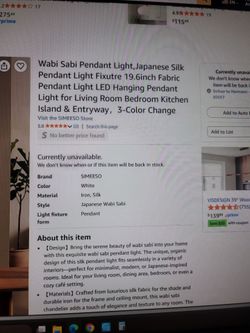 SIMEESO Wabi Sabi Silk Pendant Light 19.6 Inch