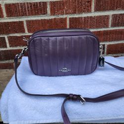 Coach Jes Crossbody With Linear Quilting Amethyst Purple