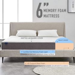 TWIN MATTRESS - Molblly Twin XL Mattress, 6 Inch Memory Foam Mattress 