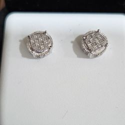 Sterling Silver 925 Diamond Earrings