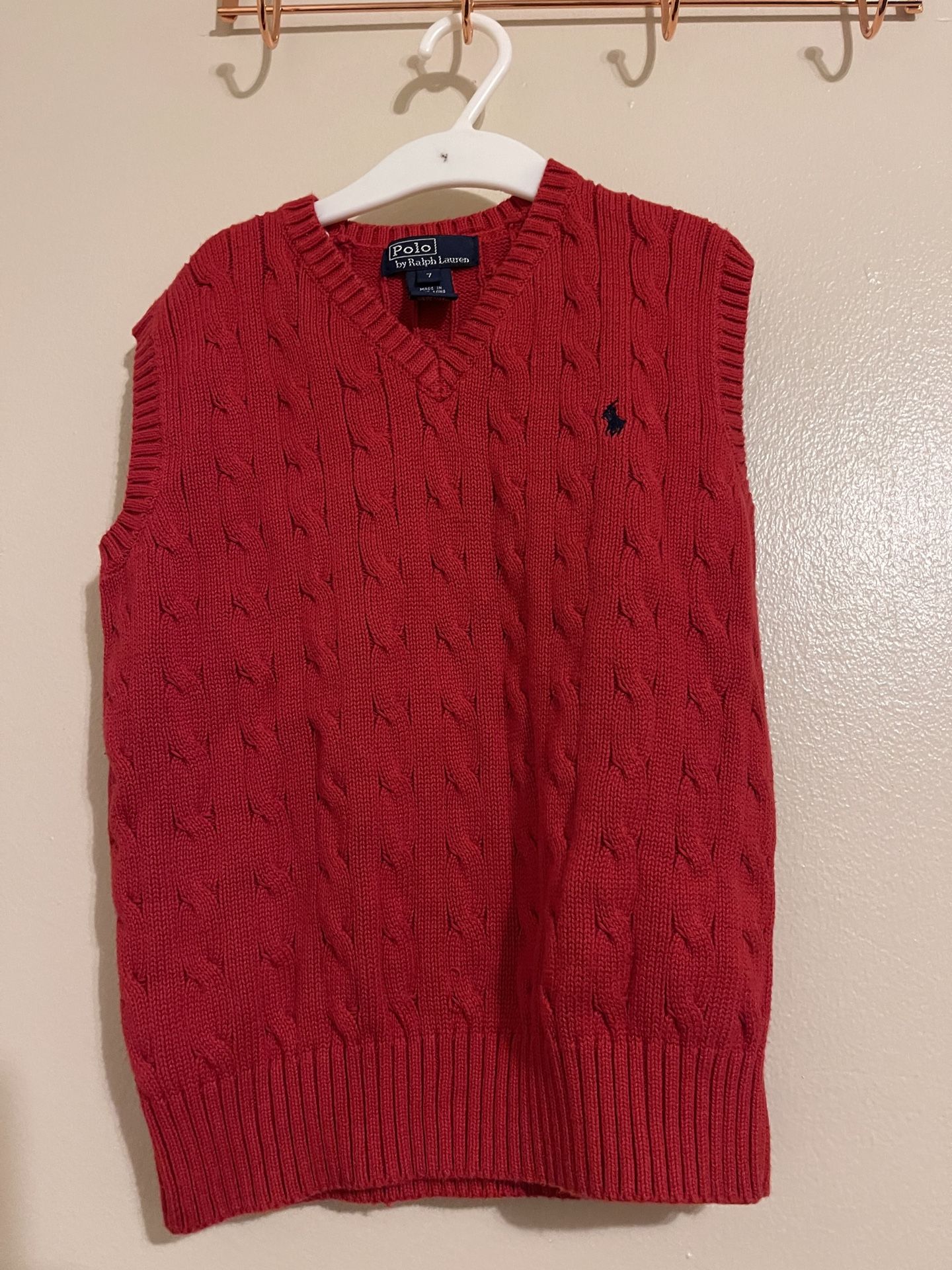 Big Boys Cable- Knit Sweater Vest (V Neck) 
