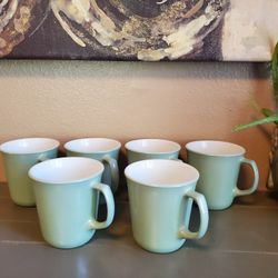 Vintage Green Pyrex Mug Set 