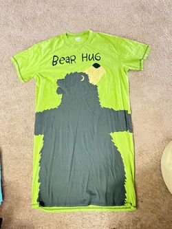 Lazy One "Bear Hug" Cotton Nightshirt in lime/margarita green