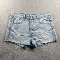 AMO Babe Short Women’s Size 27 Blue Vintage Floral Denim Shorts Made In USA #8F