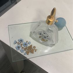 Vintage Perfume Bottle And Plate 