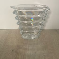 BACCARAT ZINZI VASE CRYSTAL VERY HEAVY 8" Height X 9” X 5inch