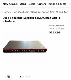 Focusrite Scarlett 18i20 Gen 3 Audio Interface Item