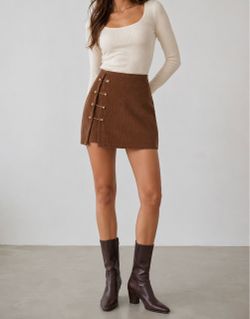 SHEIN Brown Corduroy Mini Skirt XS size