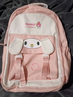 My Melody Canvas Backpack Featuring adorable 3D Floppy Ears on the Front Flap Pocket