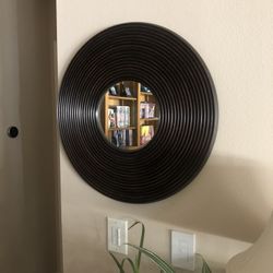 Round Wall Mirror -wood