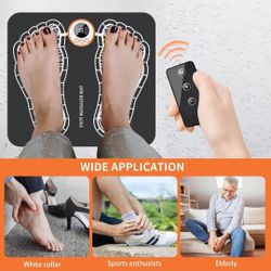 EMS Foot Massager Mat–Foot Massager Pad, Muscle Relaxation, Foldable Feet Foot Massager for Pain Plantar Relief, Portable & Rechargeable Feet Massager