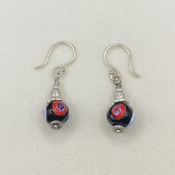 Murano Sterling Bead Earrings 