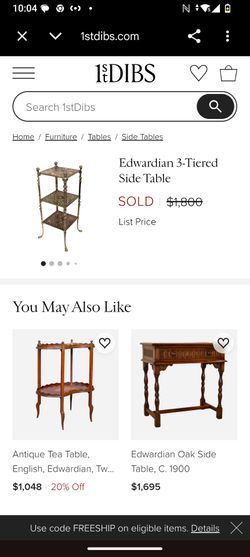 Edwardian 3 Tiered side table