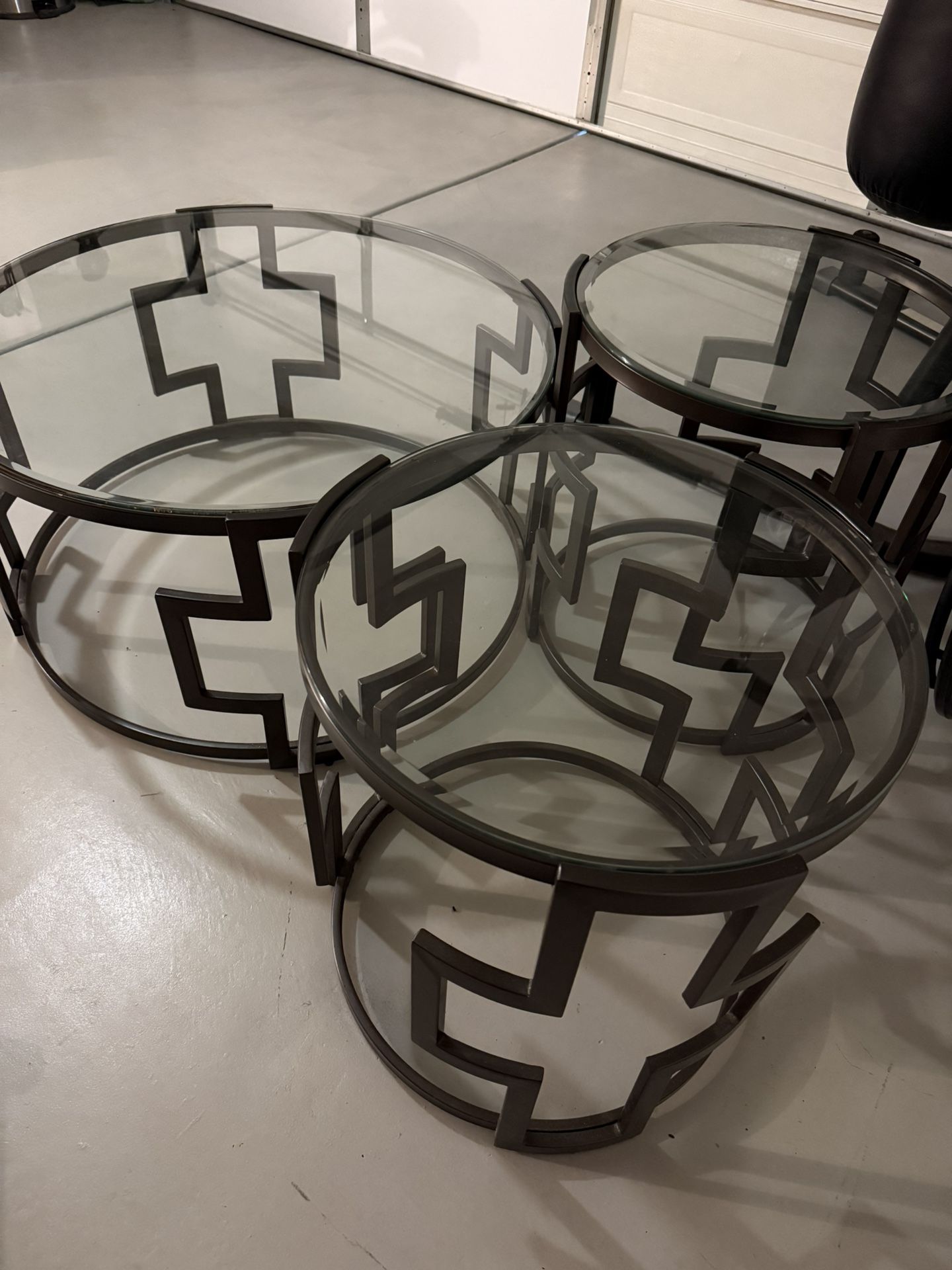 Glass Coffee Table + End Tables