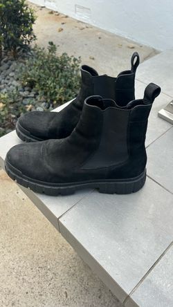 Aldo Black Suede Chelsea Boots