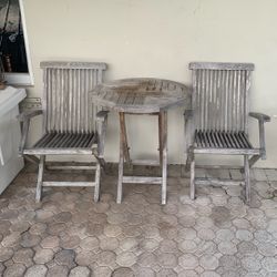 Teak Table & Chair Set
