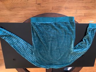 Teal Striped Long Sleeve Thermal Top