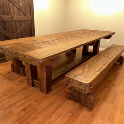 Large Custom Rustic Table Seats Up To 12