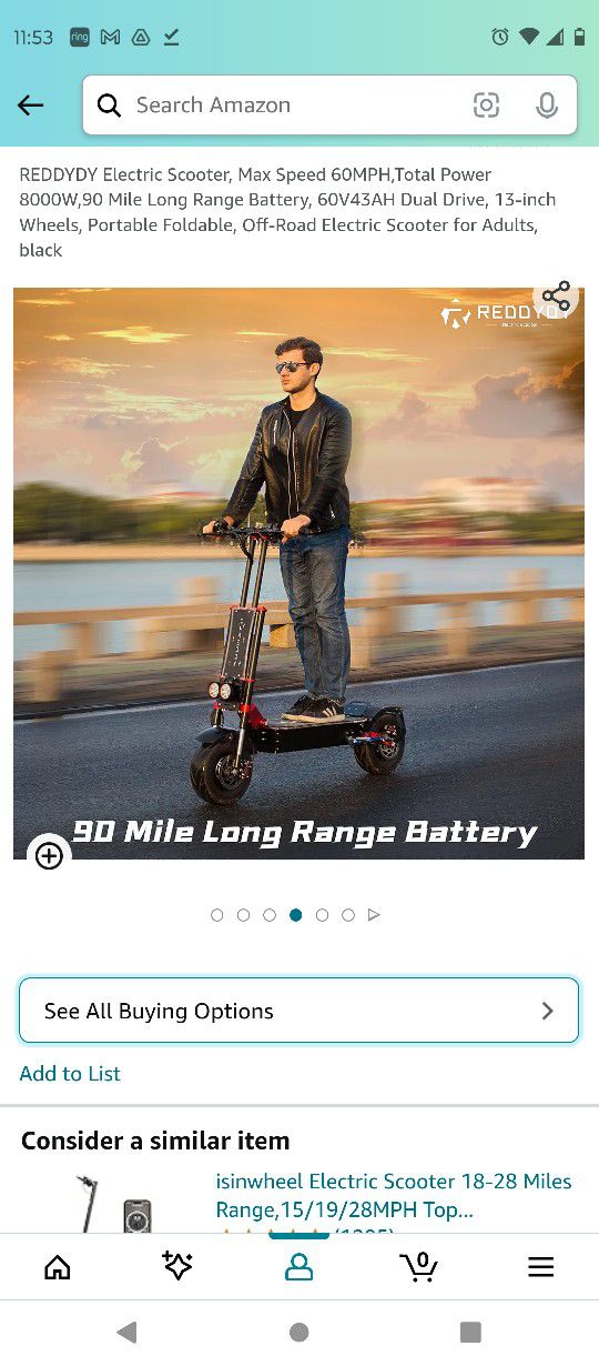  60mph Electric Scooter 8,000 Watts