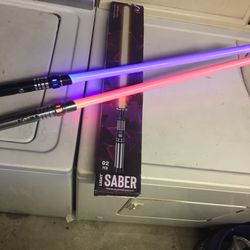 Light Sabers, All Metal Hilt Color Changing And Sound.