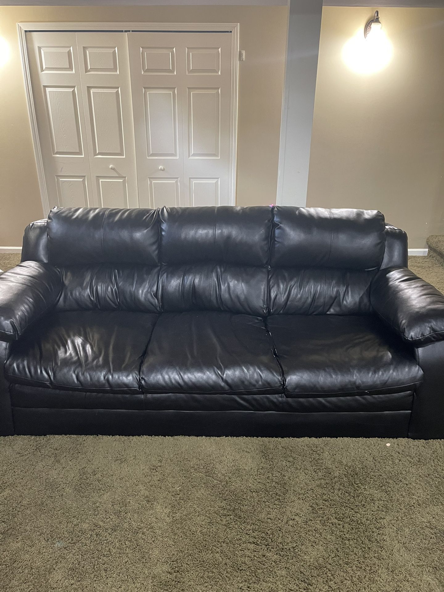 Two leather sofa and one chair