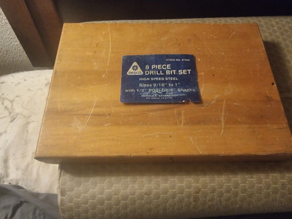Desco 8 Piece Drill Bit Set High Speed Steel NEW!