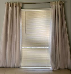 Cream Pearl Embellished Curtain Panels