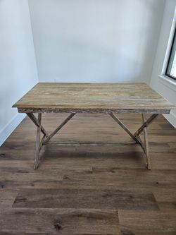 Living Spaces Rustic Wood Extendable Office Desk