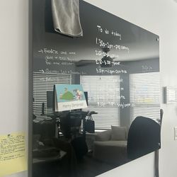 Black Glass Board Comes With Markers And Mounting 