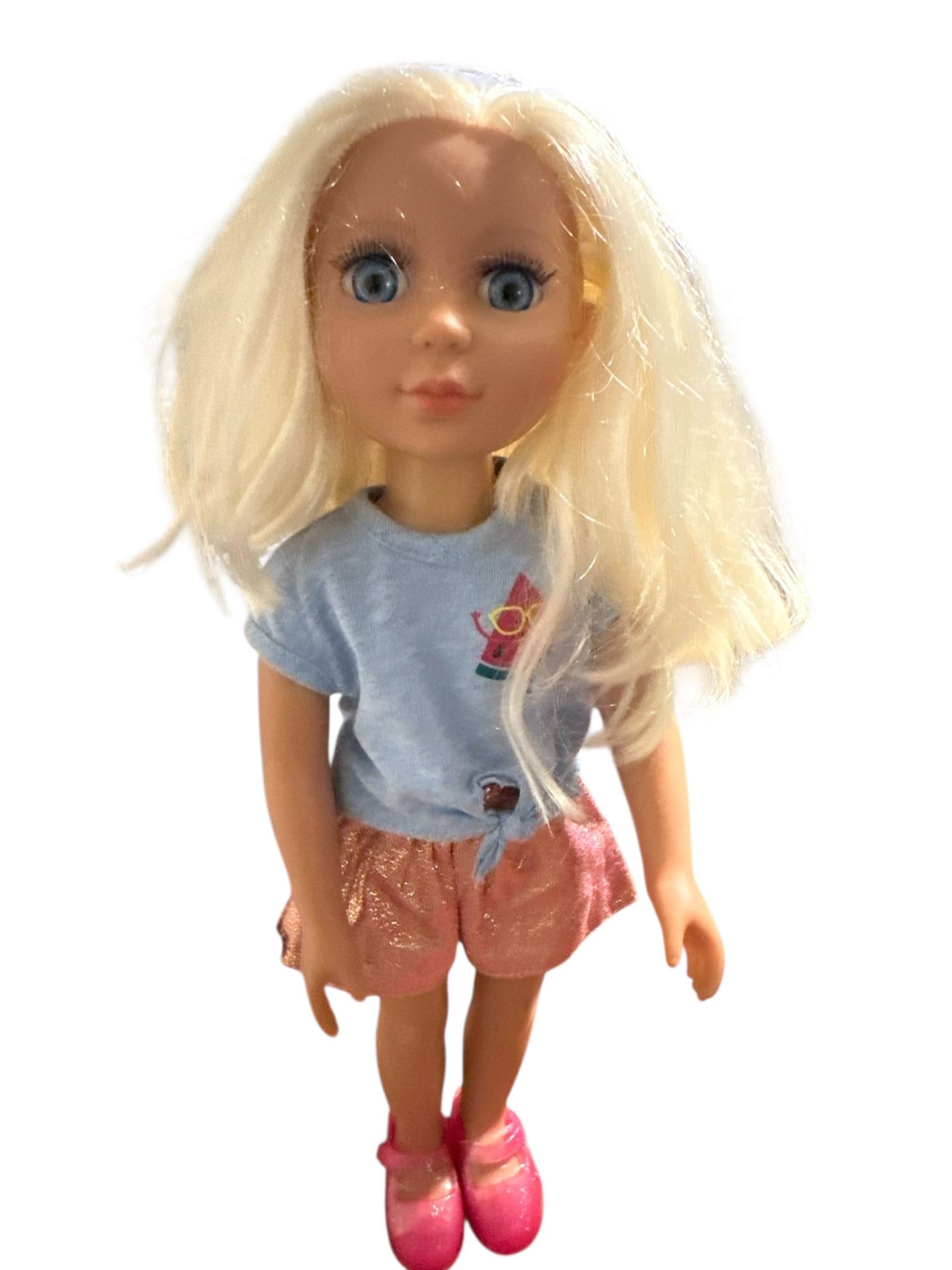 VINTAGE 1971 TOPPER COMPANY SMARTY PANTS DOLL APPROX 19" BLONDE HAIR, HAZEL EYES HARD PLASTIC BODY VINYL HEAD **NOT WORKING** 1 'D' BATTERY OPERATED S