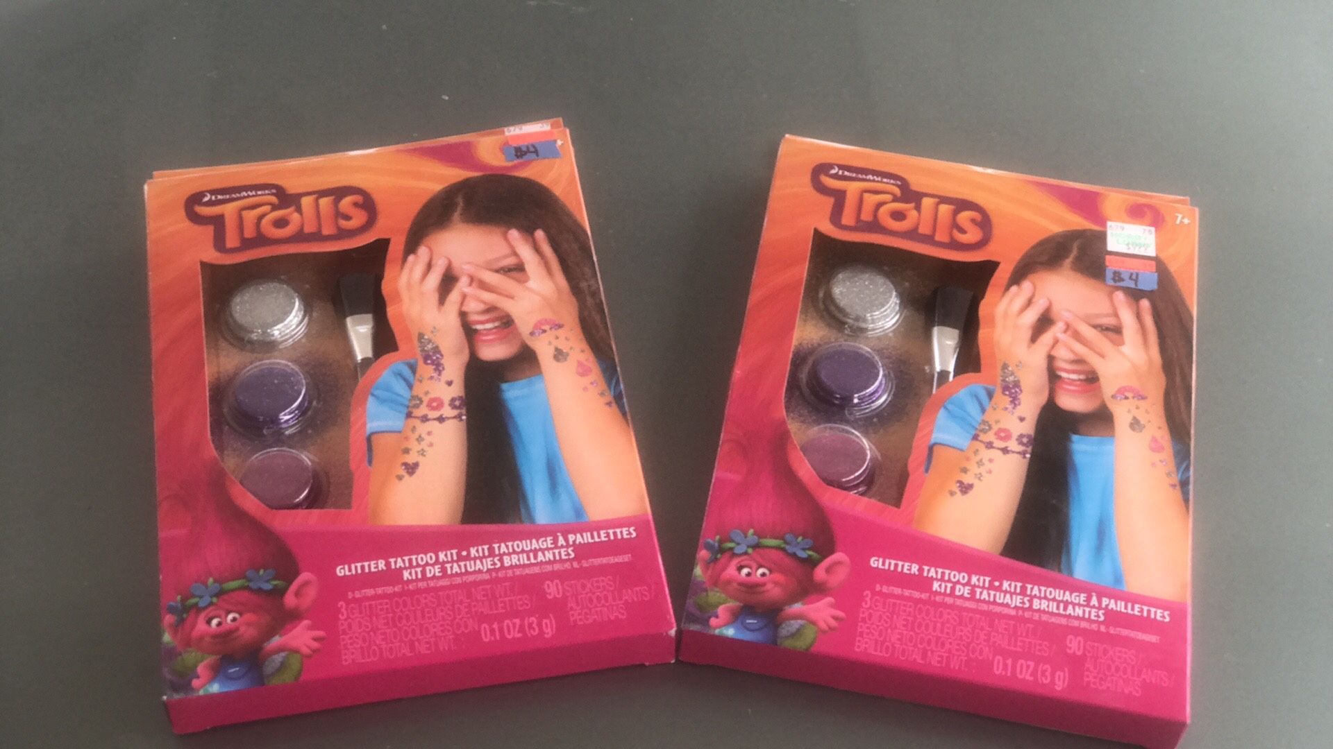 Trolls glitter tattoo kit