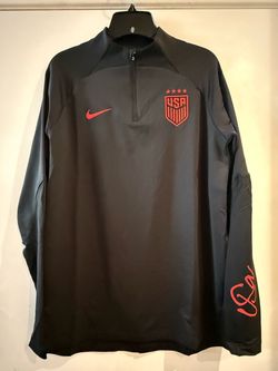 Brand new with original retail tags attached. Nike USA Soccer Strike Drill Quarter-Zip Training Top in black and red. Retail price $85 Style DR4627-01