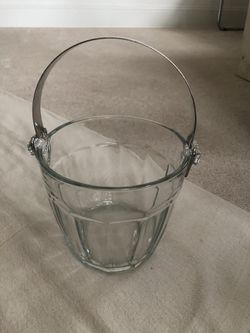 Vintage Glass Ice Bucket and Thongs