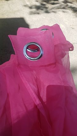 Hot Pink (set) Sheer Curtains