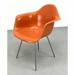 4  Charles Eames Orange Shell Chairs Vintage Original For Herman Miller Set Of 4 ss