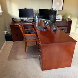 Executive Desk Set + Bookshelf + Chair