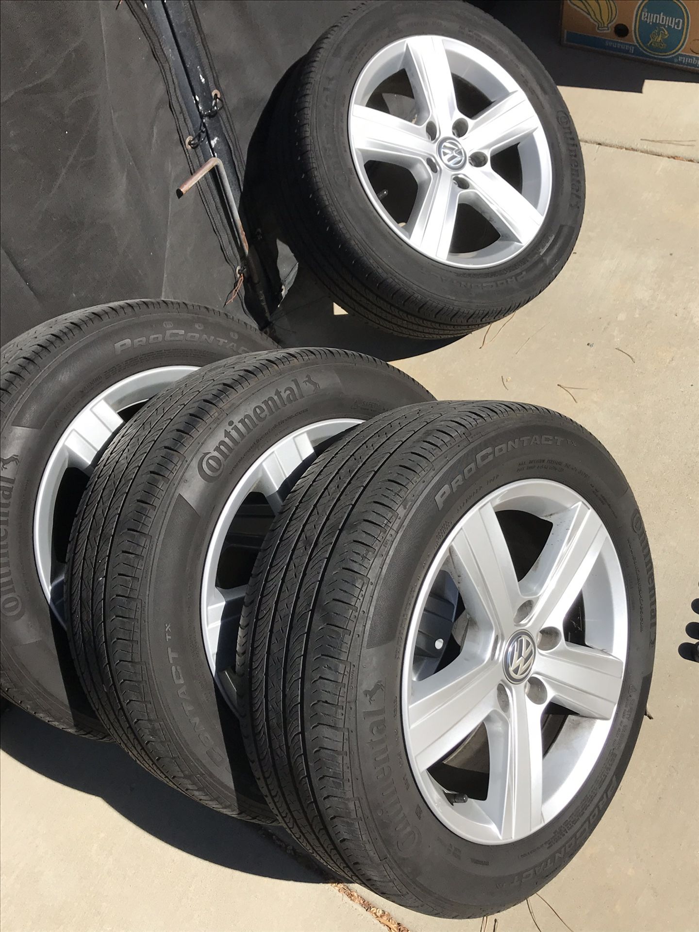 16” VW Rims & tires. W/ lugnuts /bolts