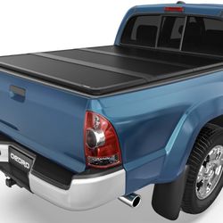 OEDRO FRP Hard Tri-Fold Tonneau Cover Fold Truck Bed Covers Fits For  Tacoma 2005-2015 (Excl. Trail Edition) With 5 Feet Bed With Tacoma Bed Rail