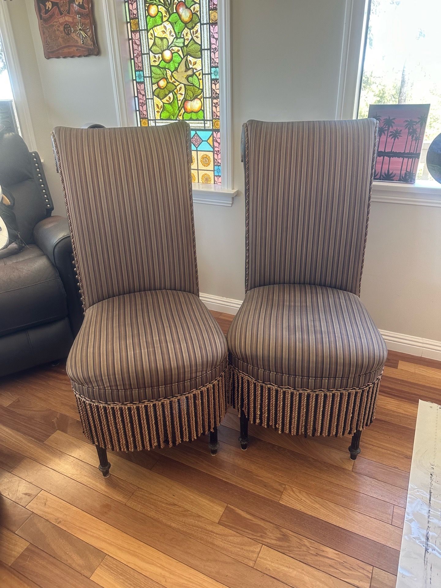 Designer Scroll-Back Chairs