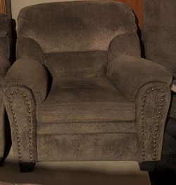 3 brown chenille armchairs- $40