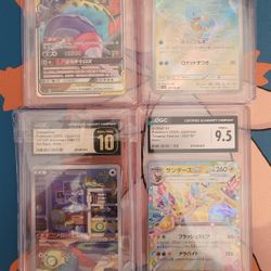 Pokemon 4 Card Lot Pristine 10,9.5,9.0 10 Graded Slabs 