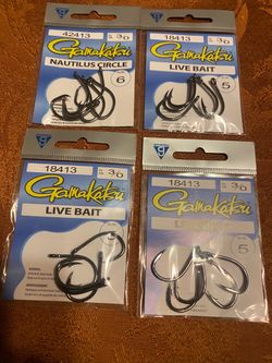 Gamakatsu Fishing Live Bait Hooks Size 3/0 – 4 Packs
