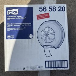 NEW! Tork 3 Roll Bath Tissue Roll Dispenser for OptiCore, 14.12 x 6.31 x 14.56, White