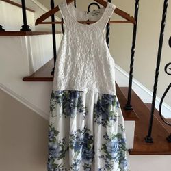 Speechless White Lace Floral Jr Knee Length Fit & Flare Medium Dress